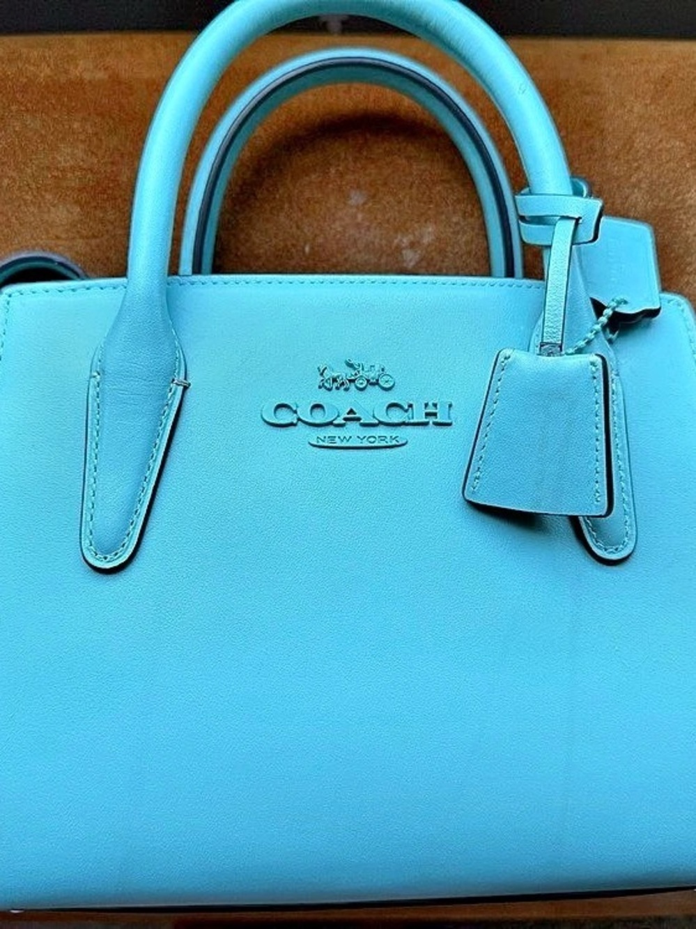 Coach Structured Satchel in turquoise